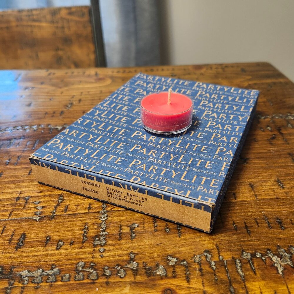 PartyLite Set of 12 Tea Lights Candles, Winter Berries Scent